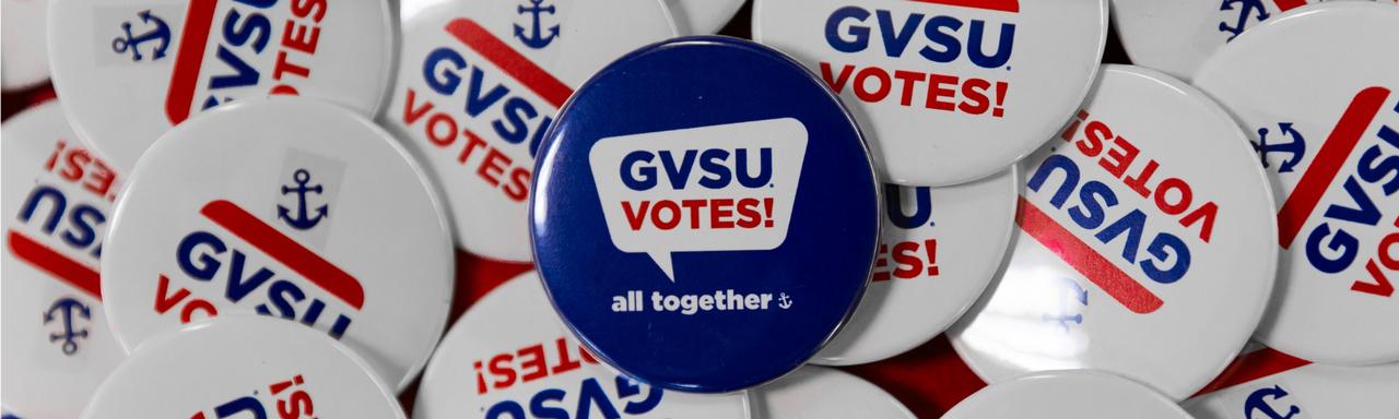 Buttons that say "GVSU votes!"